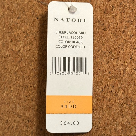 NATORI - SHEER JACQUARD - Black - New with Tags - Picture 2 of 3